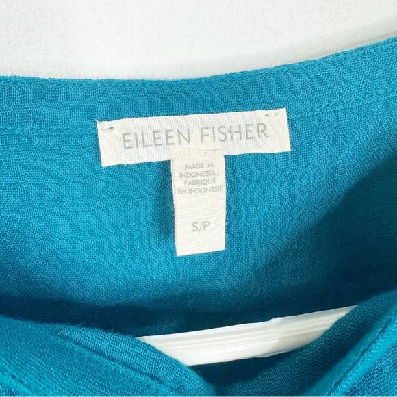 Eileen Fisher Size Small Boat Neck Boxy Organic Cotton Short Sleeve Top - Picture 4 of 7